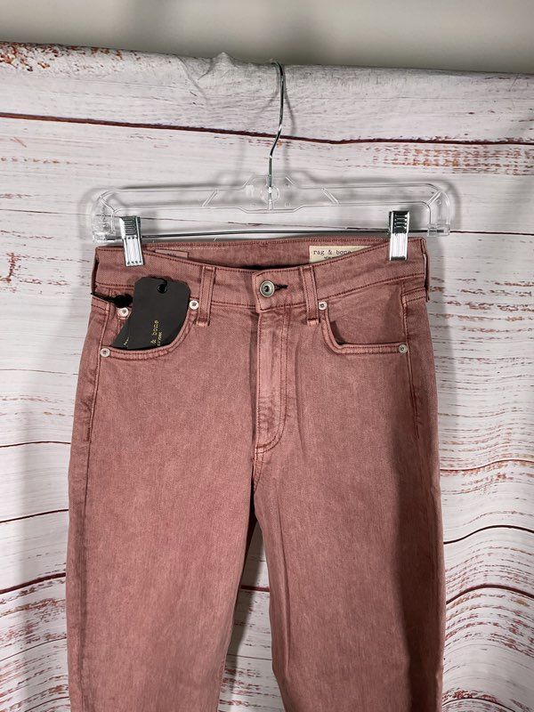 NWT Rag & Bone Nina High Rise Cigarette Jeans Light Plum Size 24 Women's