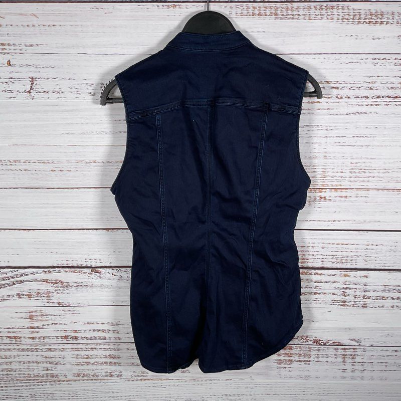 NWT G-Star Raw Slim Fit Sleeveless Midge Dumont Denim Zip Y2K Vest - Size XS