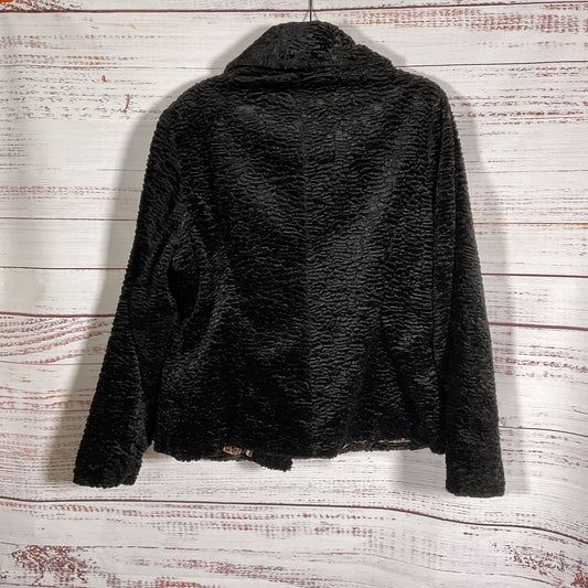 Norm Thompson Black Faux Lamb Fur Jacket - Size Petite