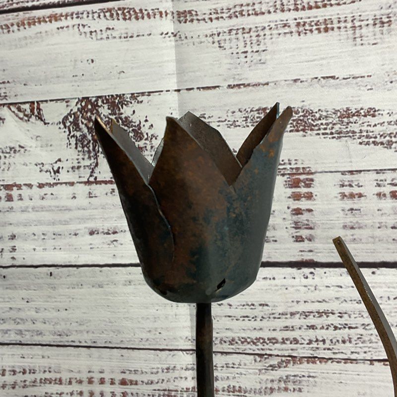 JNF Sderot Tulip Found Metal Judaica Sculpture Made From Qassam Rockets