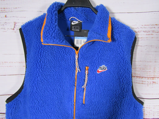 Nike Sportswear Men's Blue Sherpa Fleece Vest Size M CD3142-480