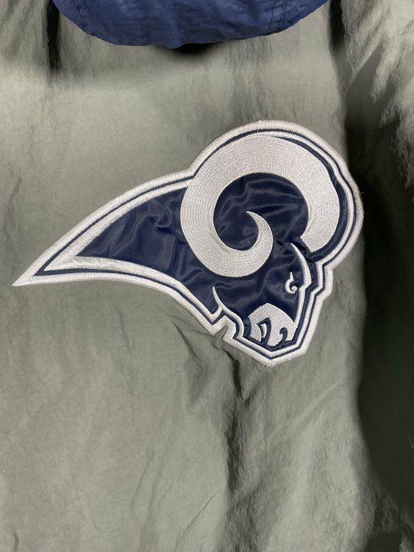 Vintage Los Angeles Rams Starter Jacket Men's 3XL Blue & Grey Snap Nylon
