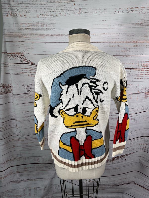 Disney Knitted Cardigan Donald Duck (Loose Fit!) Med-large Fit With Pockets