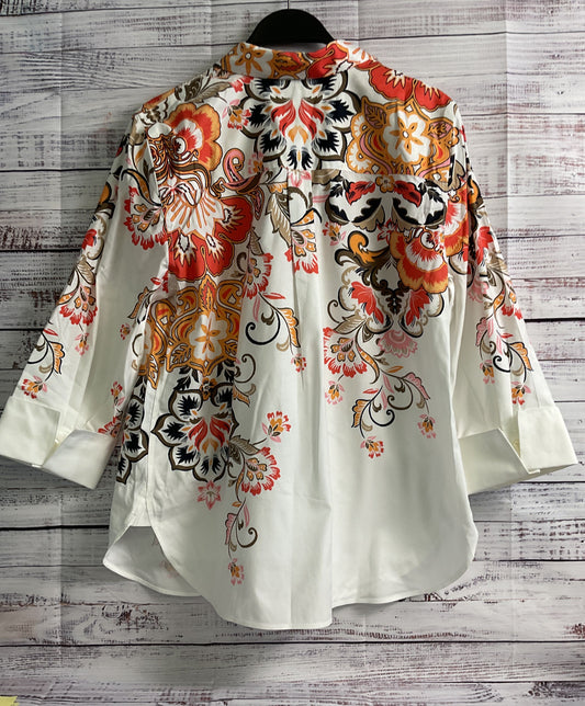 NWT Women's Chicos White Print Blouse Size 8