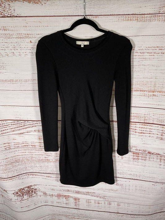 IRO Aenor Bodycon Twisted Front Black Short Dress Size 34 Women's