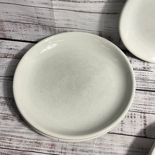 Galaxy Stoneware 5 Pc Trend Pacific Milkstone White/Brown Spots Dinner Plate Set