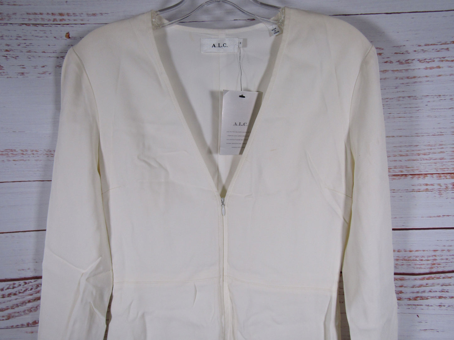 A.L.C. Carter Women's White V-Neck Dress Size 8