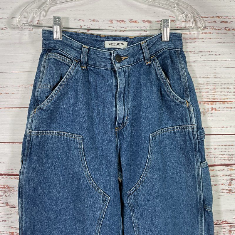 Carhartt WIP Work in Progress Double Knee Loose Tapered Barrel Jeans - Size 25