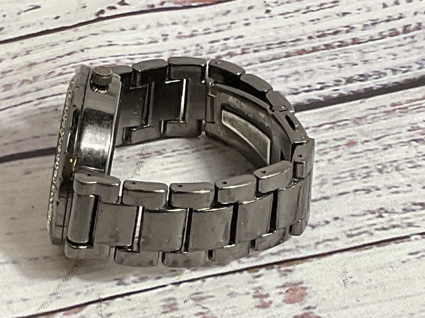 GENEVA MN Collection MN MN8052 Women's Black & Rhinestone Watch- 6"