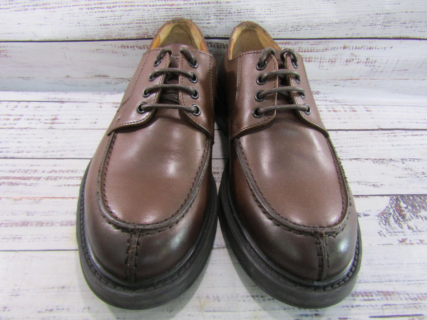 Bruno Magli Tyler Mens Brown Leather Split Toe Oxford Shoes Size 7 Made in Italy