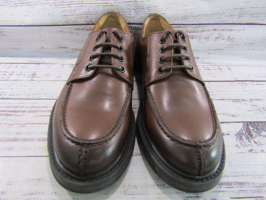 Bruno Magli Tyler Mens Brown Leather Split Toe Oxford Shoes Size 7 Made in Italy