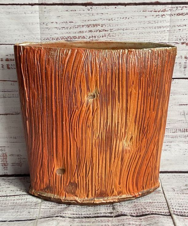 Douglas Casebeer Vintage Ceramic 8.5" Vase Orange Red