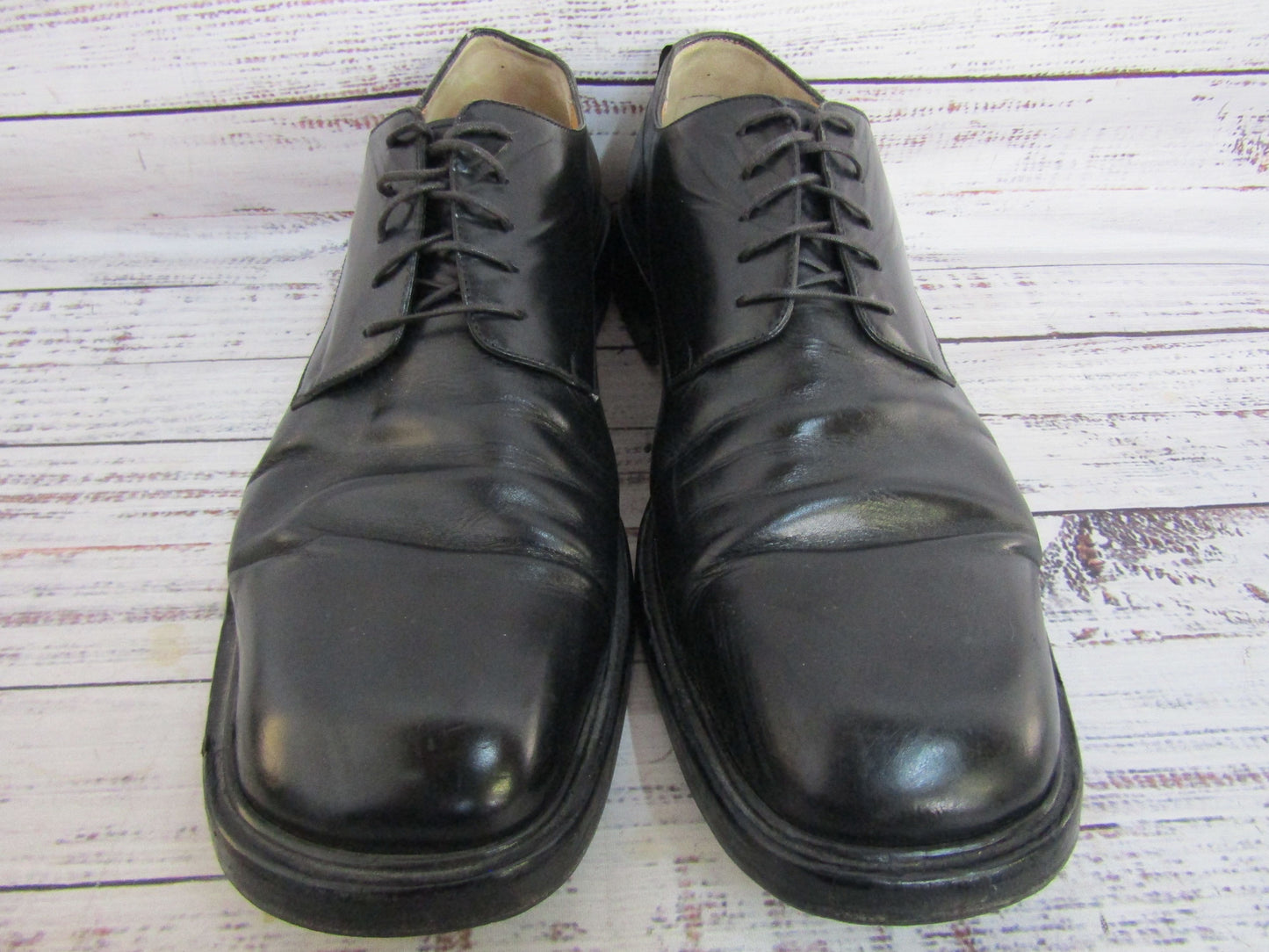 Salvatore Ferragamo Men's Black Leather Oxford Dress Shoes Size 11 Made in Italy