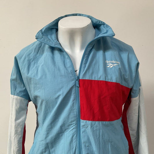 REEBOK Classic Men's Blue/Red/White Zip Up Windbreaker Track Suit Jacket- SZ L