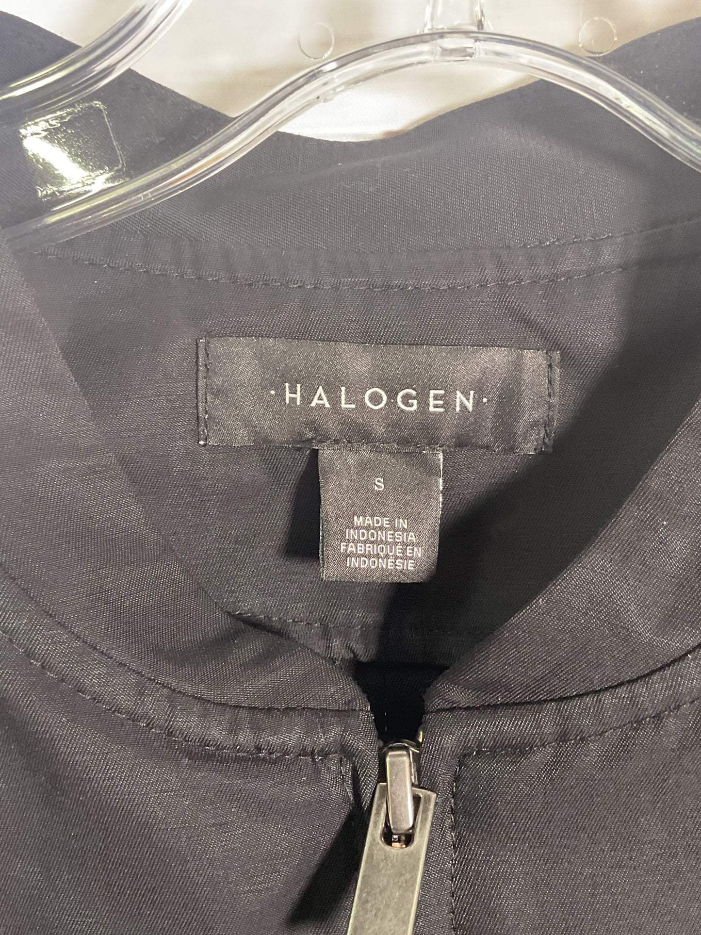 Halogen Black Front Zip Ruffle Blouse NWT - Size S