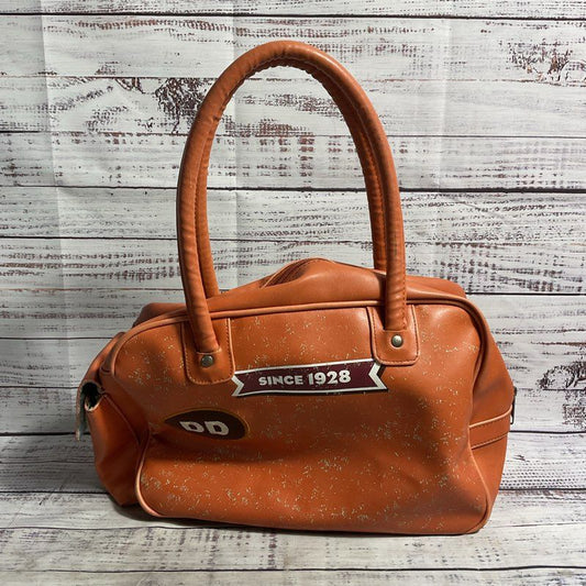 Disney Donald Duck Faux Distressed Print Brown Leather Handbag Purse