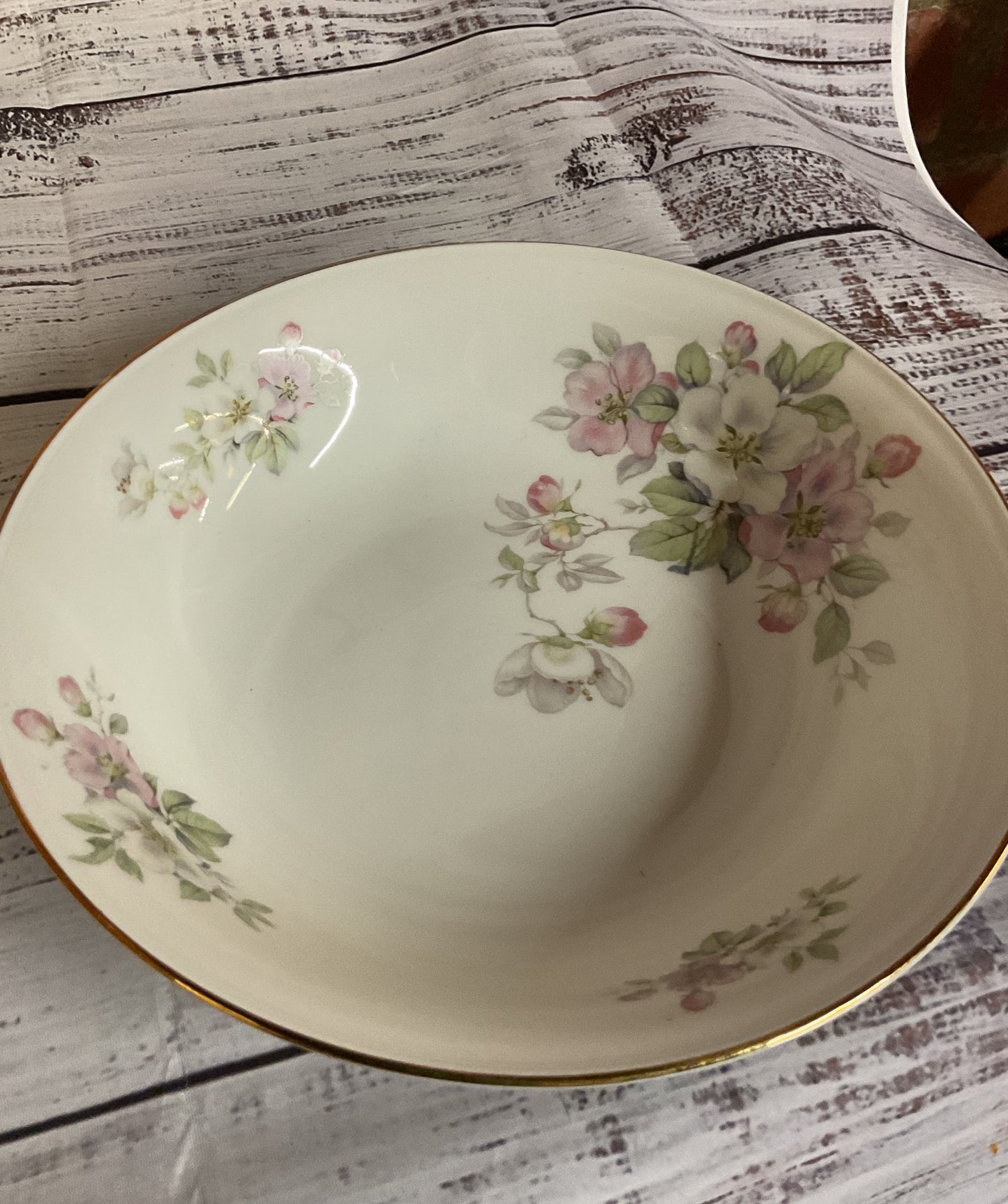 Tirschenreuth Bavaria Germany Apple Blossom White Porcelain Serving Bowl