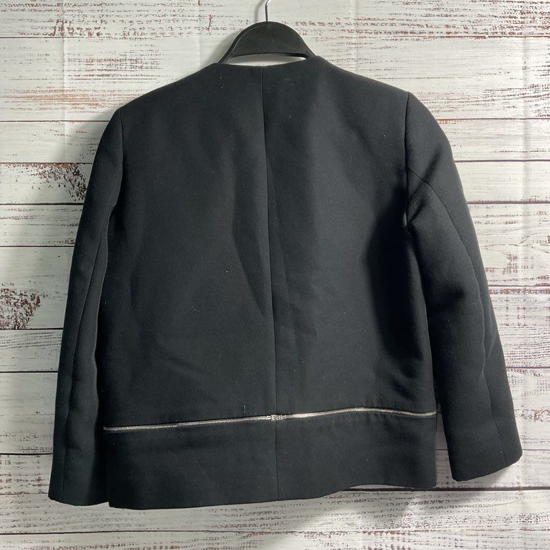 Sandro Black Zipper Detail Cropped Blazer Jacket - Size 36