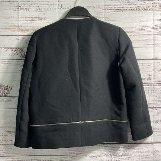 Sandro Black Zipper Detail Cropped Blazer Jacket - Size 36