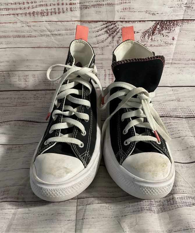 Chuck Taylor All Star Move Platform Pink & Black Canvas Sneakers Size 3Y