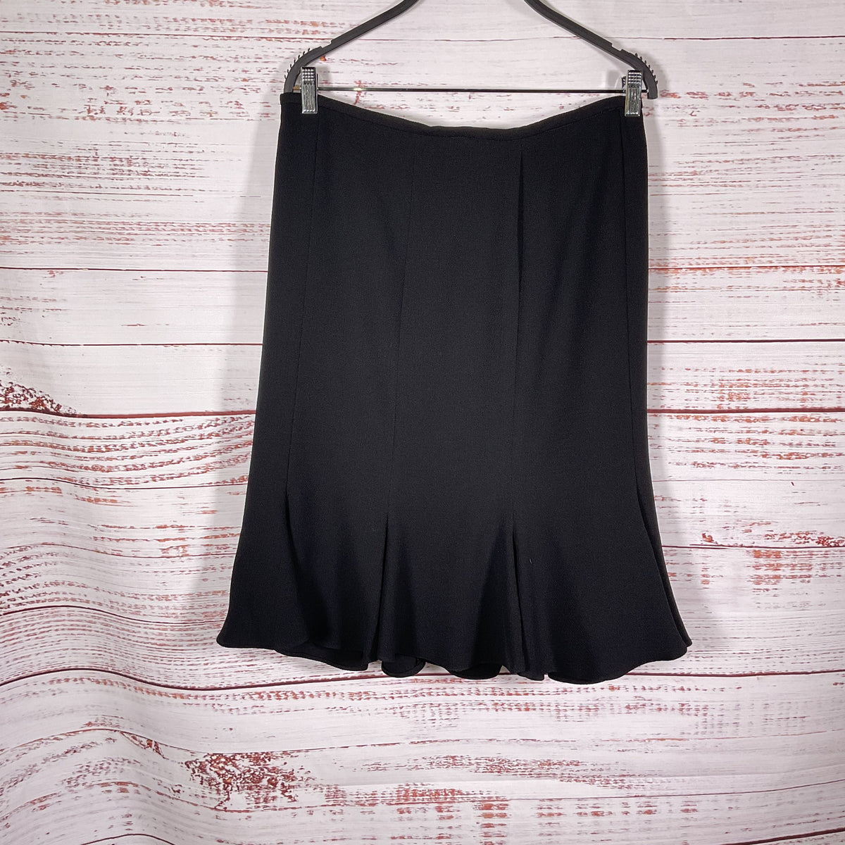 Armani Collezioni Black Crepe Blazer Skirt Suit Rose Twist Suit - Size 14