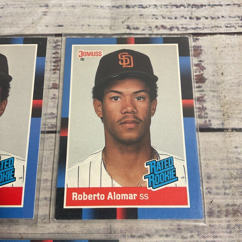 Lot Of 3 Donruss 1988 Roberto Alomar #34 Ungraded Baseball Rookie Cards