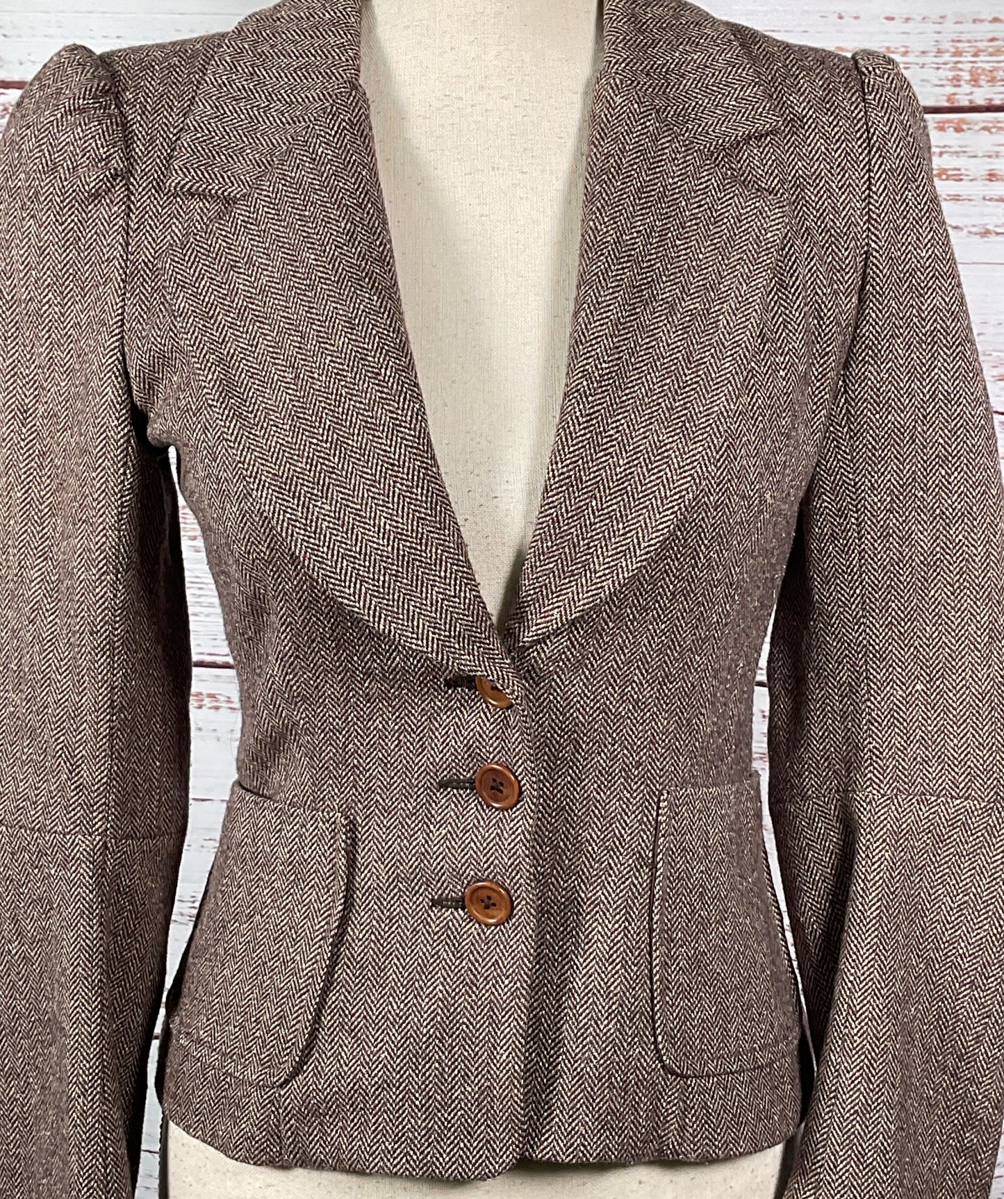 Mason Tweed Herringbone Blazer Brown 4