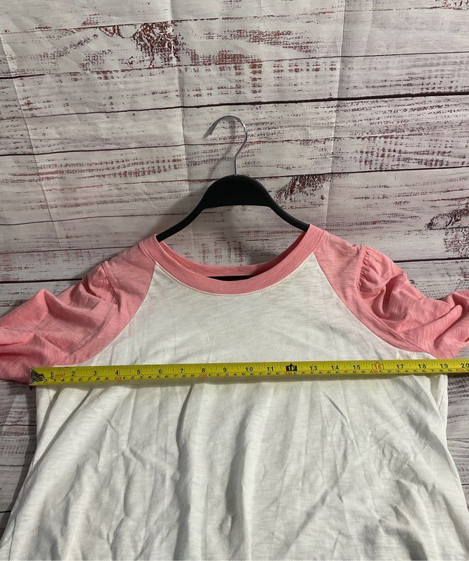 VERONICA BEARD Jeans Women's Mason Baseball Tee Rosebloom/White Size M