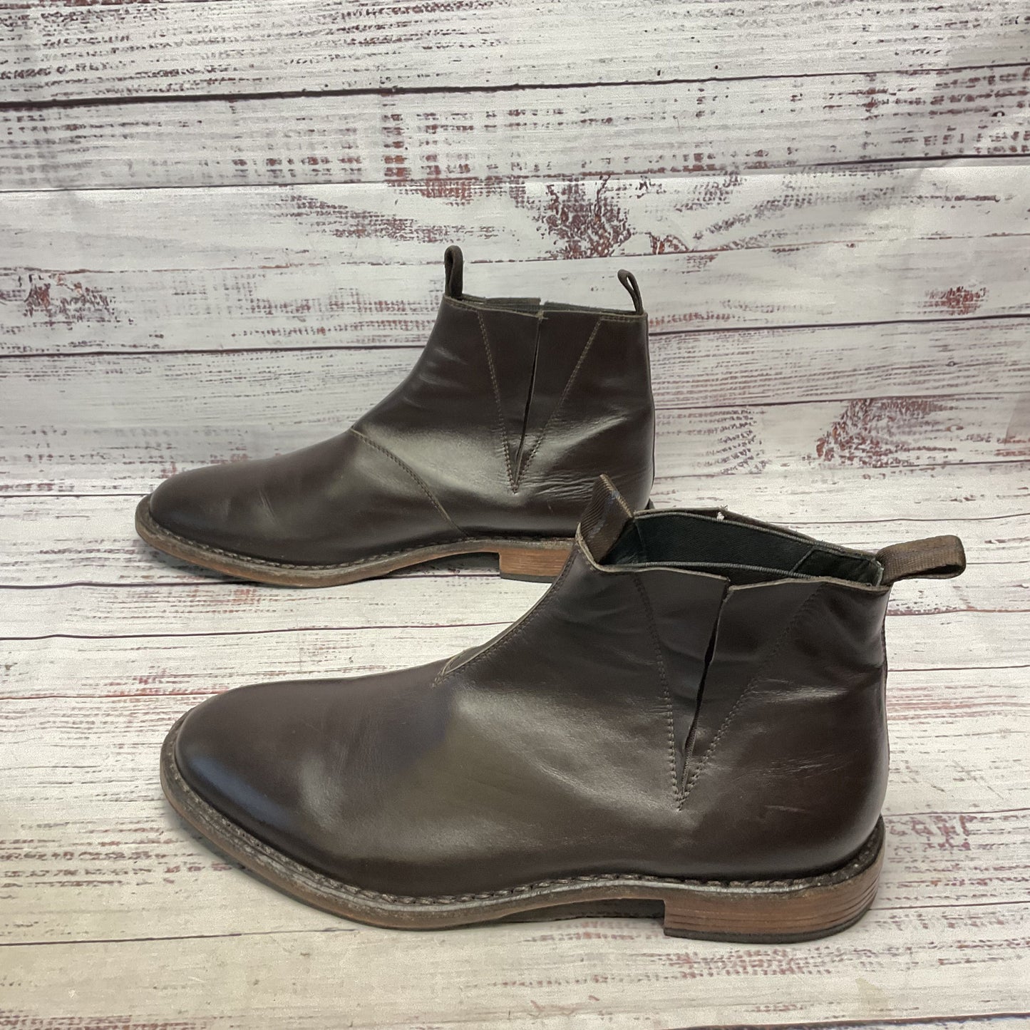Moma Brown Leather Chelsea Ankle Boot Men Size 12
