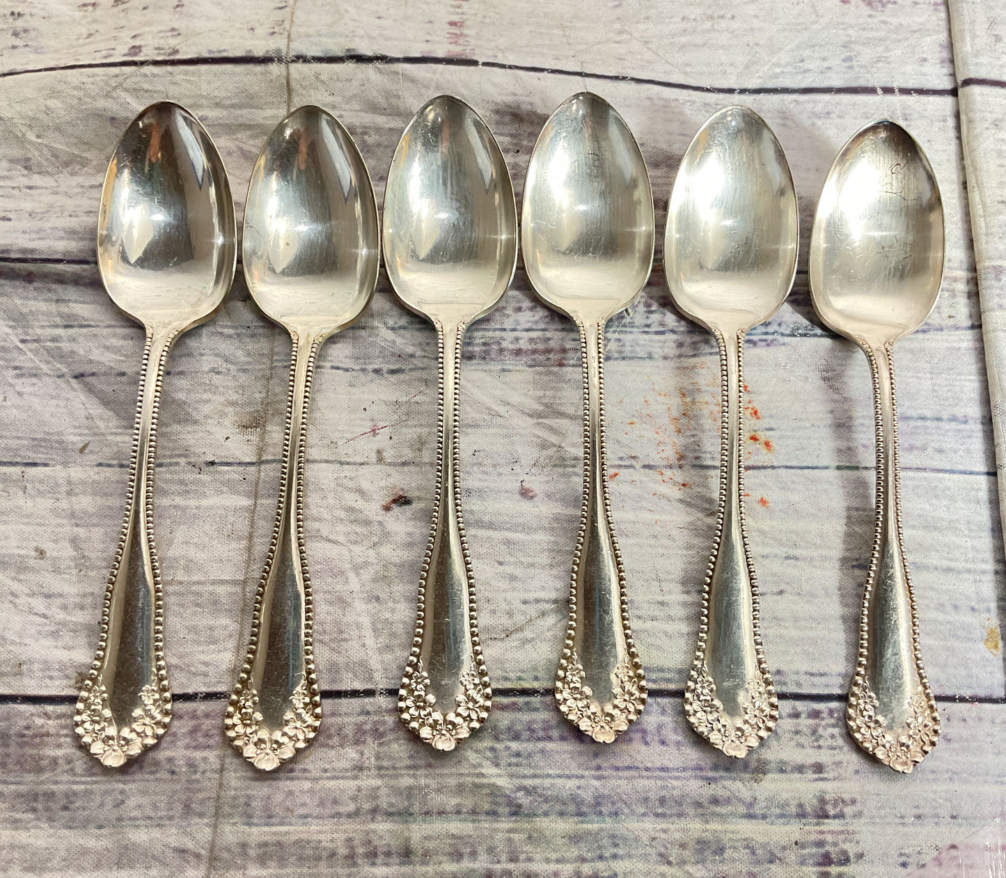 Wm A Rogers Mayflower Set of 6 Teaspoons Silver Plated