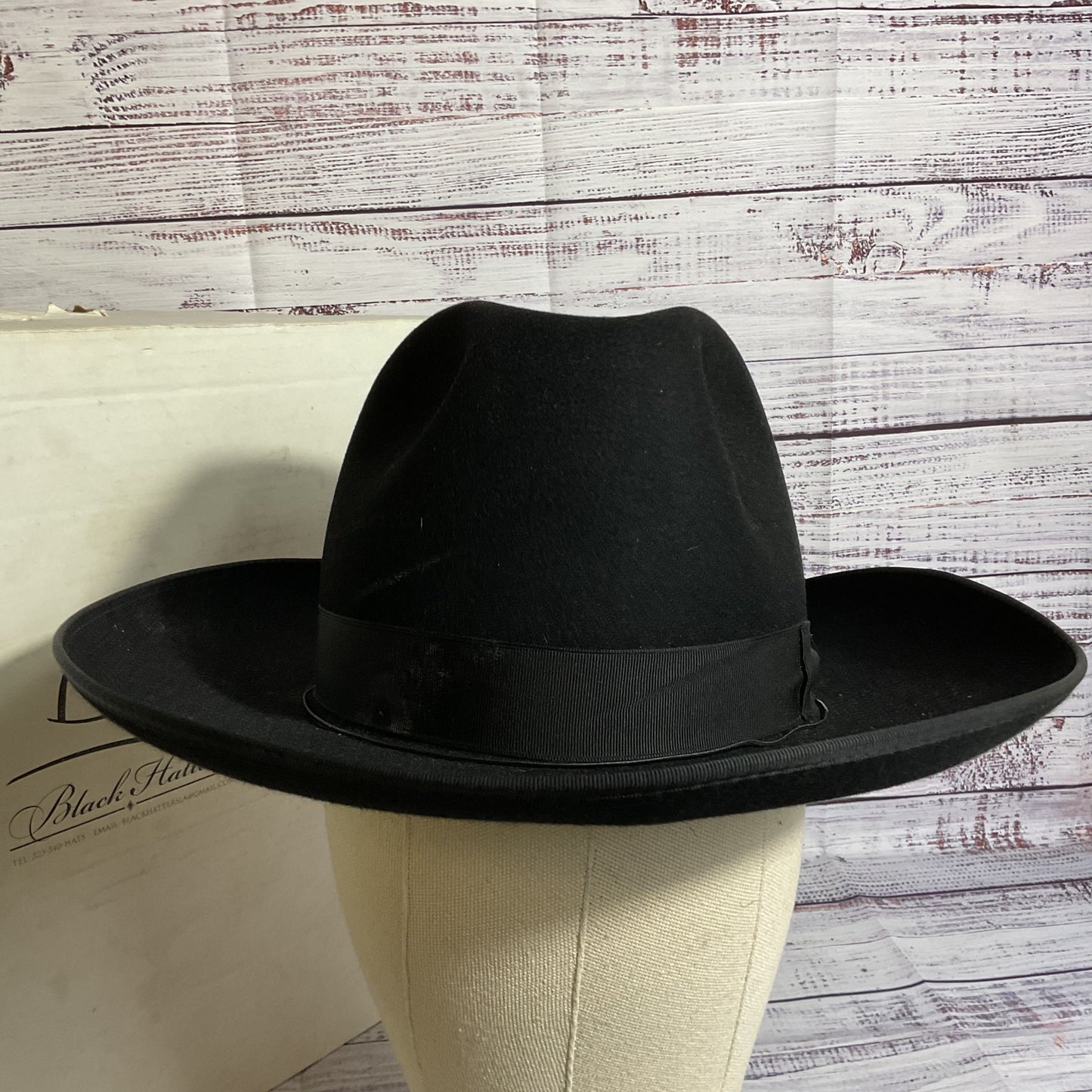 VTG. BORSALINO Men's Black Fedora Hat- SZ 22"