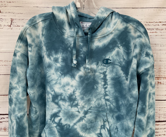 Champion Women's Blue Tie Dye Cotton Blend Pullover Hoodie Size S