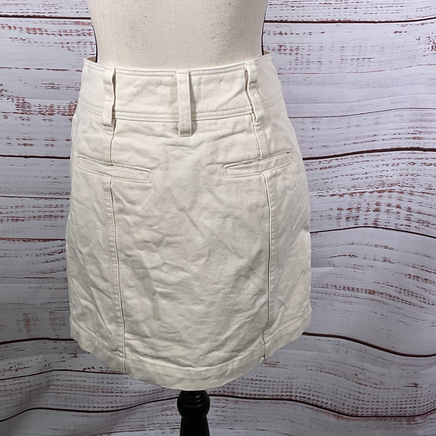 SEZANE Denim Women's Off White Denim Button Down Skirt- SZ 36