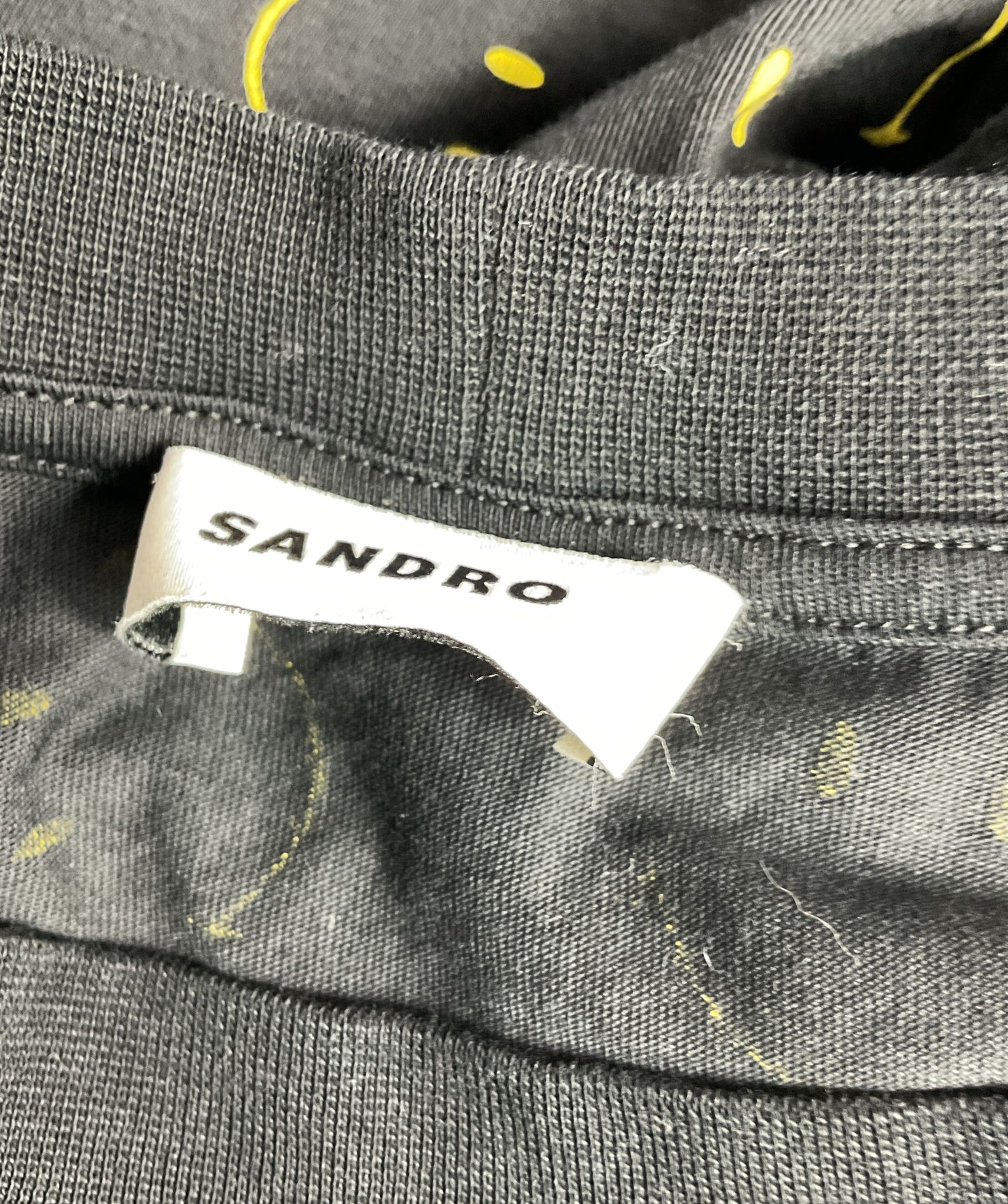 Sandro Smiley Face-Print Organic-Cotton T-Shirt Black L