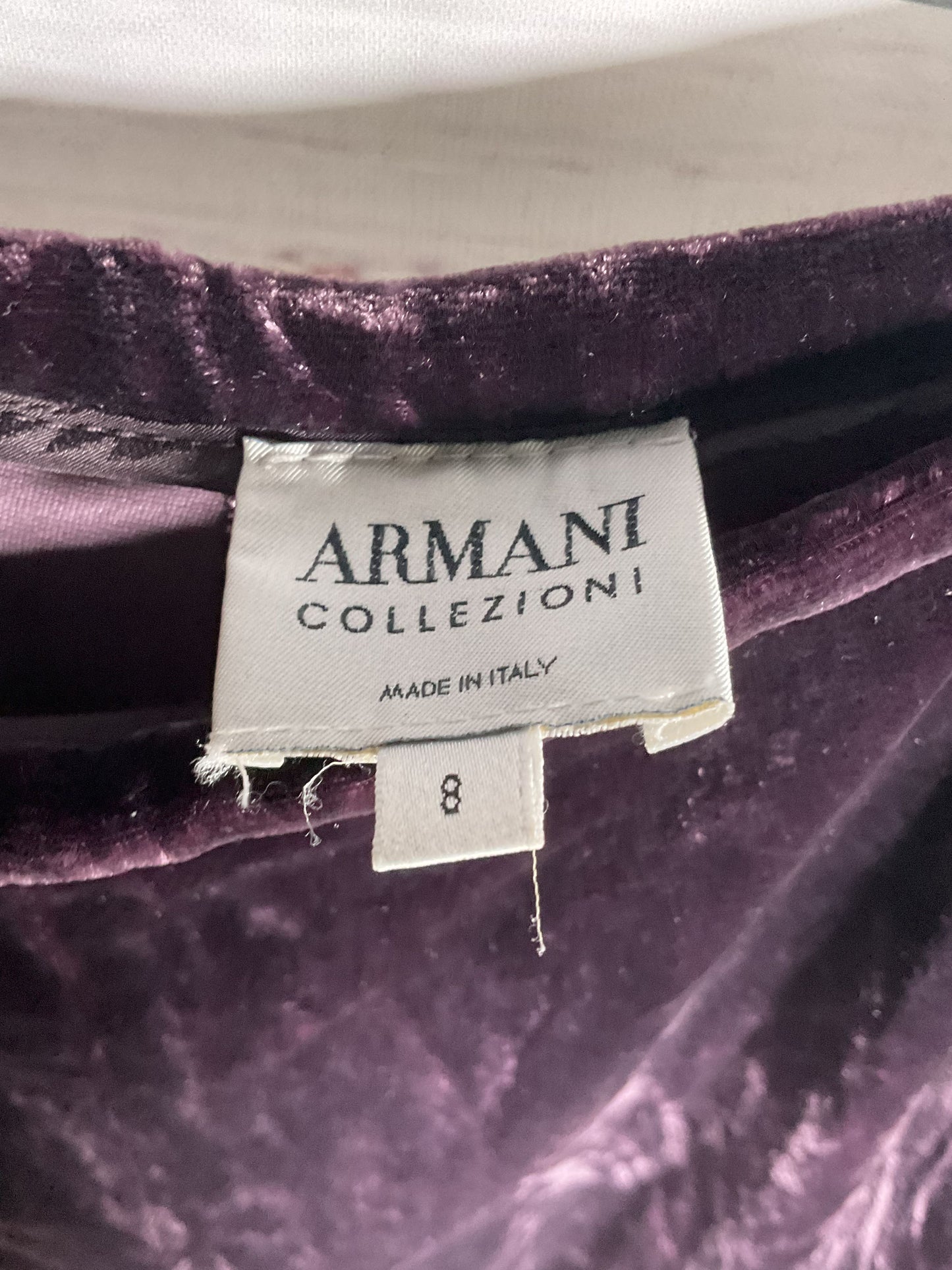 Armani Purple Velvet Pants - Size 8