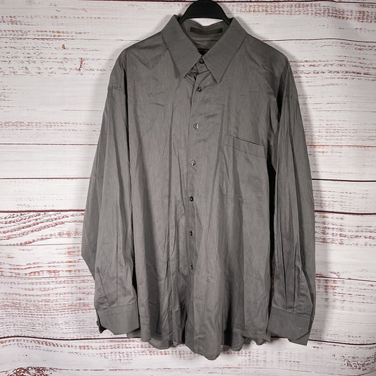 Donna Karan Grey Long Sleeve Button Down Dress Shirt - Size 16.5 32/33