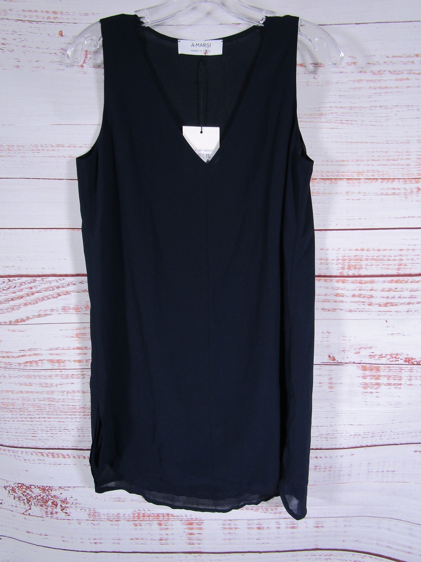 A. Marsi Women's Navy Blue Sleeveless Tank Blouse Size 44 Made in Italy
