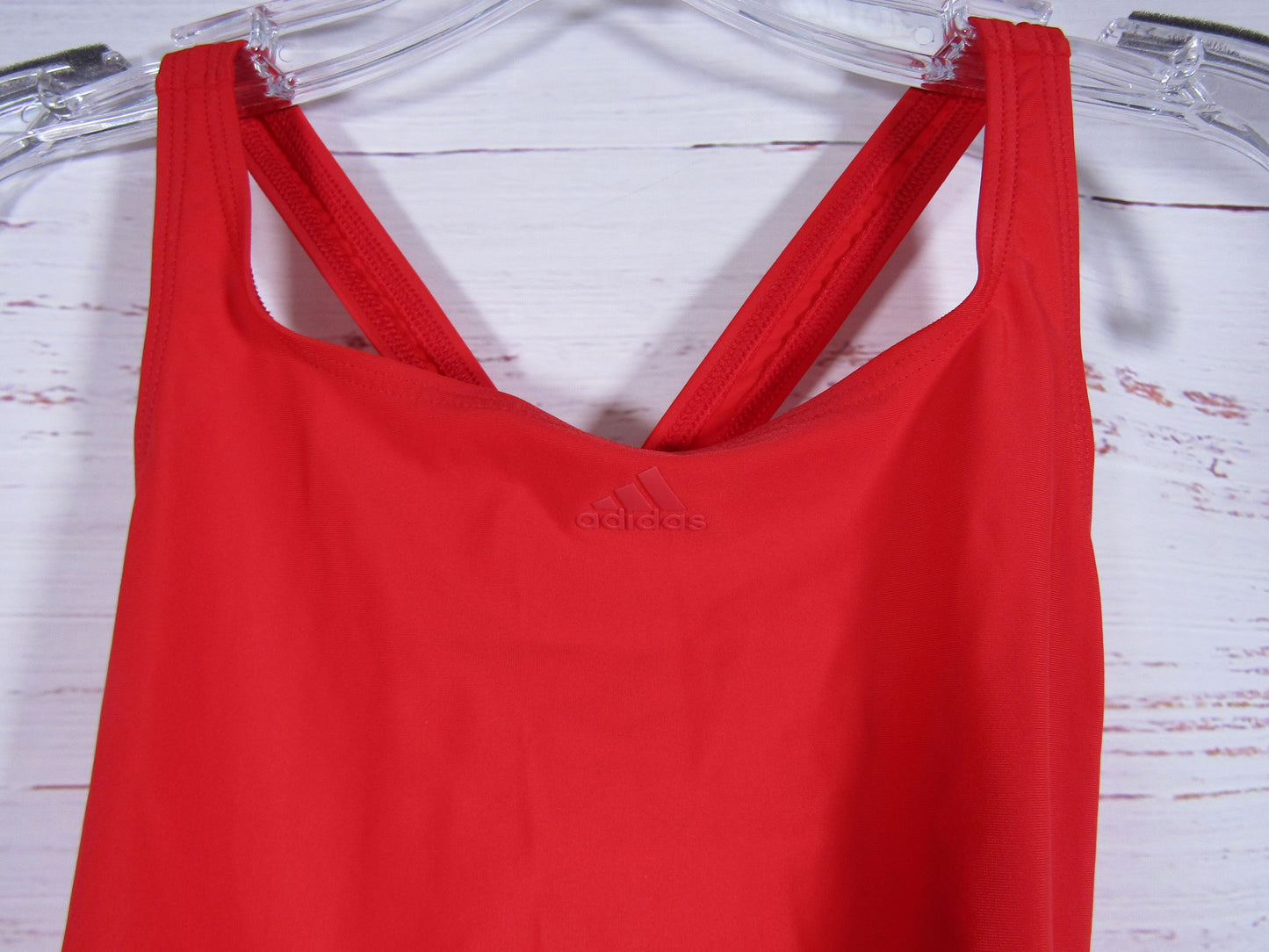 Adidas Athly Girl's Red 3-Stripes Swimsuit Size XL