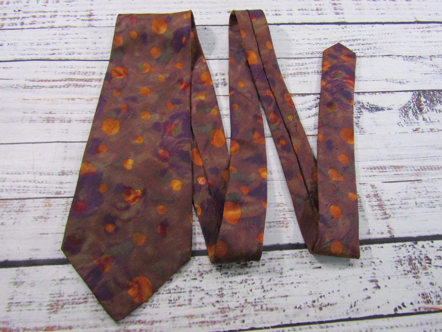 Moschino Men's Multi-Color Heart Polka Dot Pattern Silk Tie Made in Italy
