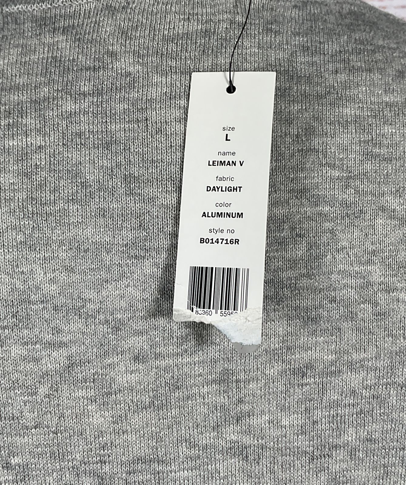 Theory Leiman Daylight V-Neck Sweater Aluminum L