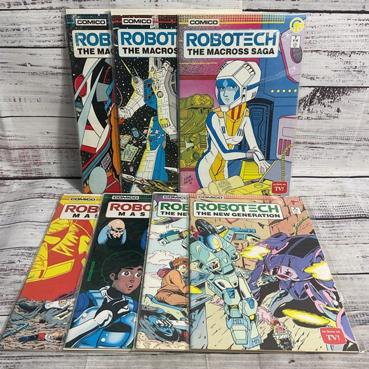 Lot Of 7 Vtg. Robotech Macross Masters New Gen Ungraded Comic Books