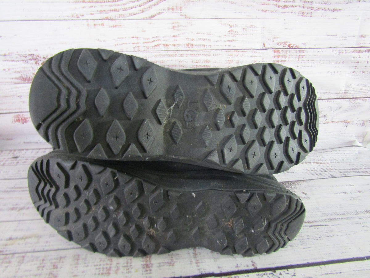 UGG Adirondack Tall III Leopard Women's Black Leather Snow Boots 1018330