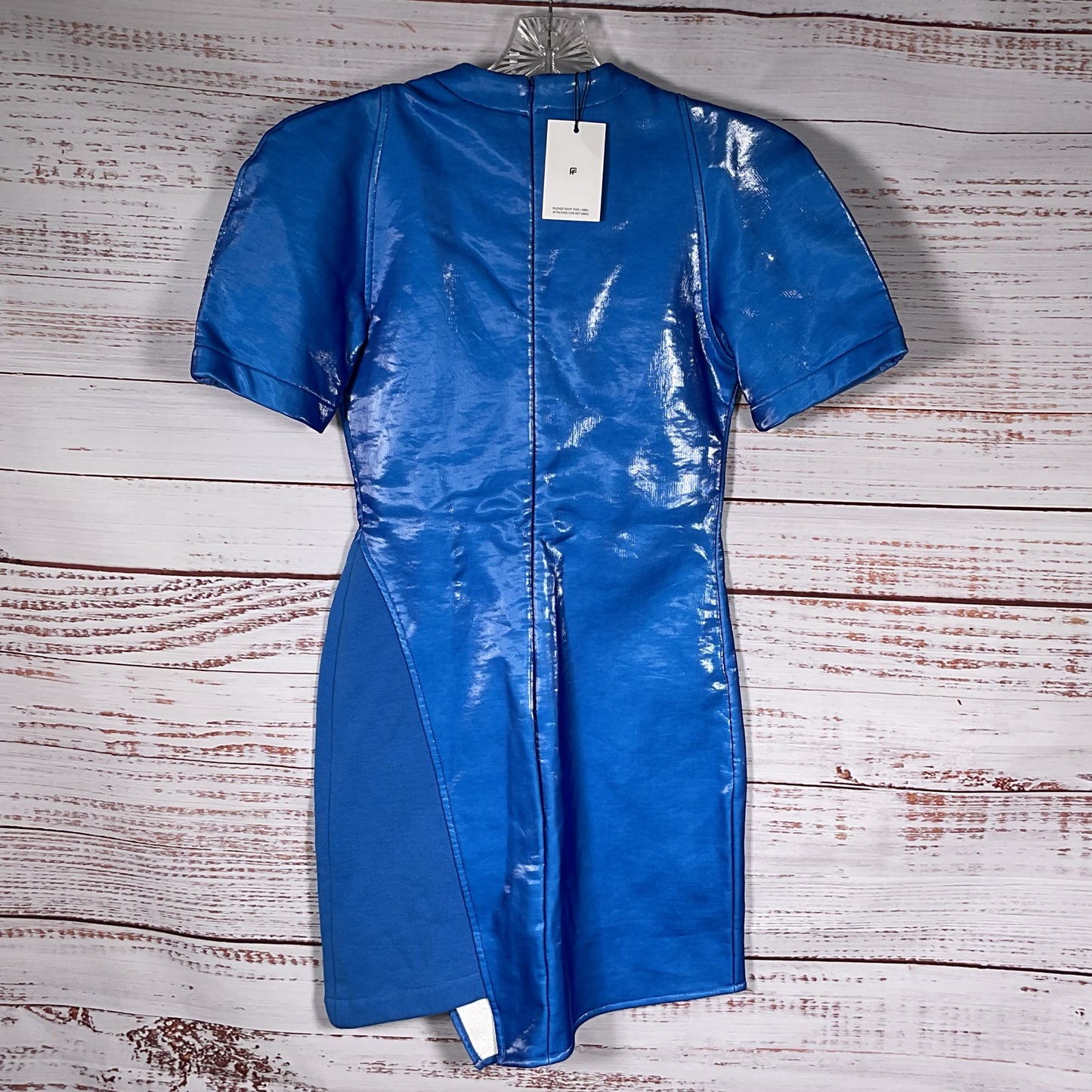 ZILVER Designs Pedro Lourenço Women's Blue Shimmery Short Dress- SZ S