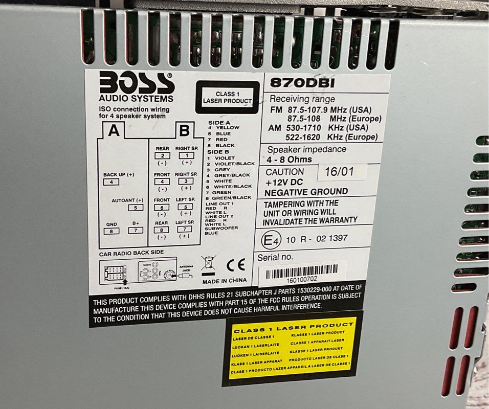 Boss Audio Systems 870DBI AM FM Radio CD Player