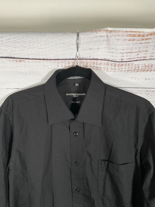 Men's Jean Paul Germain Black Long Sleeve Button Up Black Shirt Size 32/33 15.5