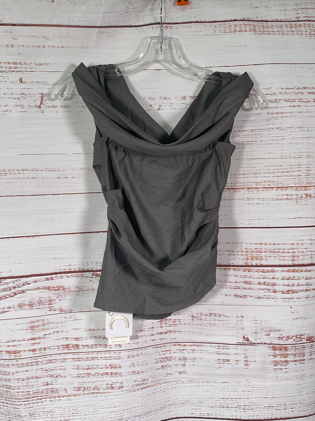 Commense Gray Ruffled Asymmetrical Tank Top NWT - Size S