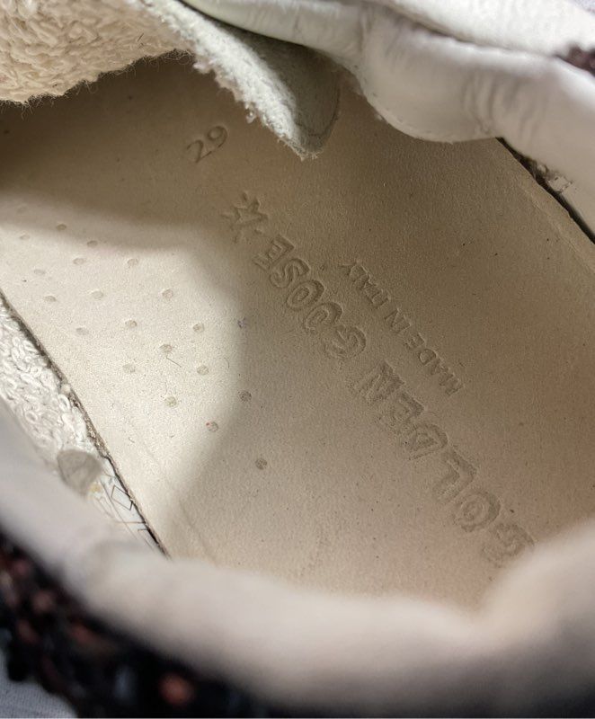 Golden Goose Unisex Kids White Leather Double Strap Shoes Size 29