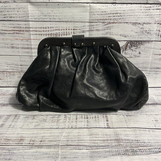 Allsaints Jack's Place Black Leather Oversized Clutch