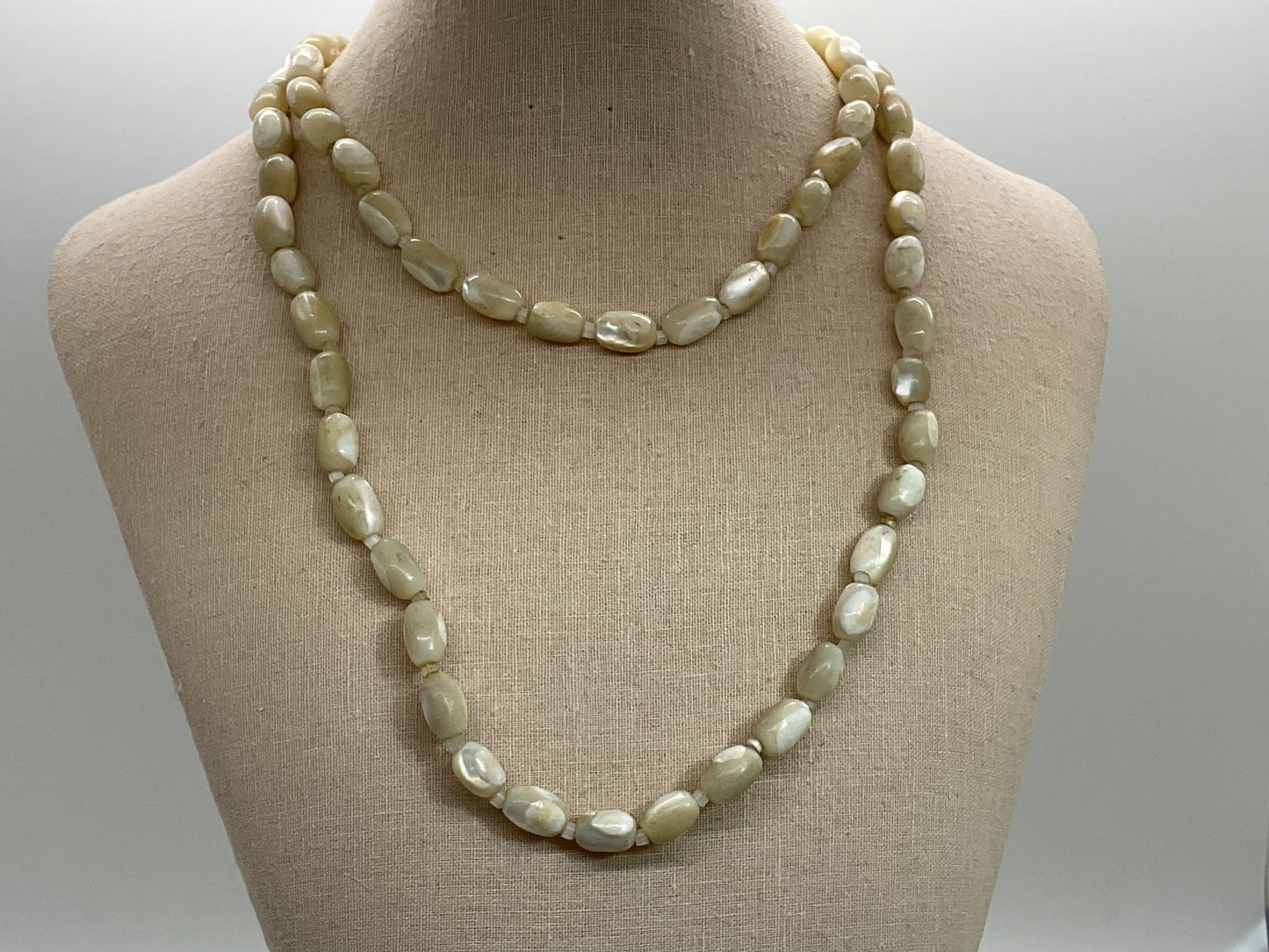 Mother of Pearl Beaded Necklace- 38"