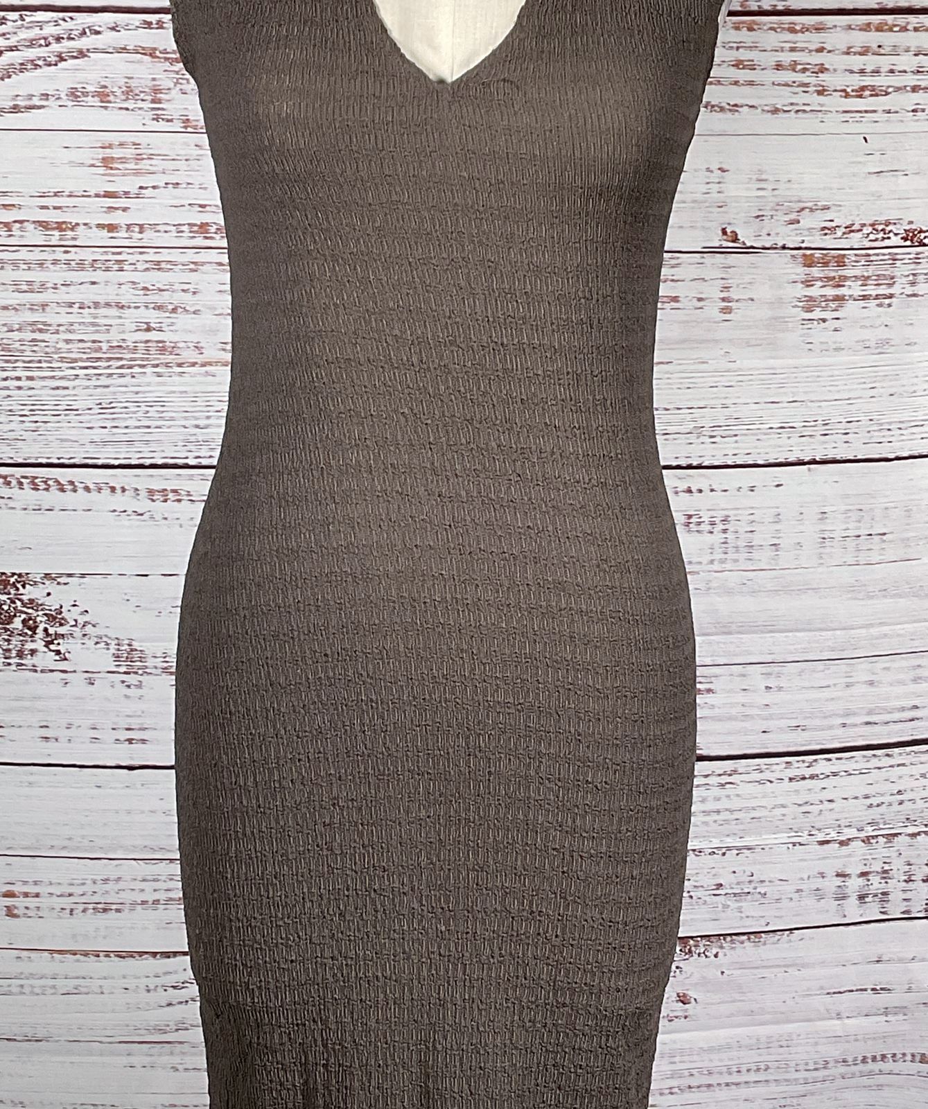 Reformation Palm Knit Dress Taupe Brown XS